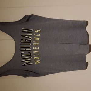 EUC Michigan Wolverines tank top by PINK Sz sm Gray with UofM colors